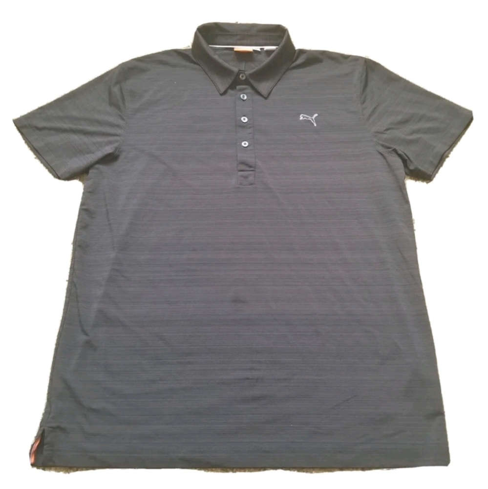 Puma Cool Cell Golf Polo Shirt Mens Large Black Short sleeve sport lifestyle